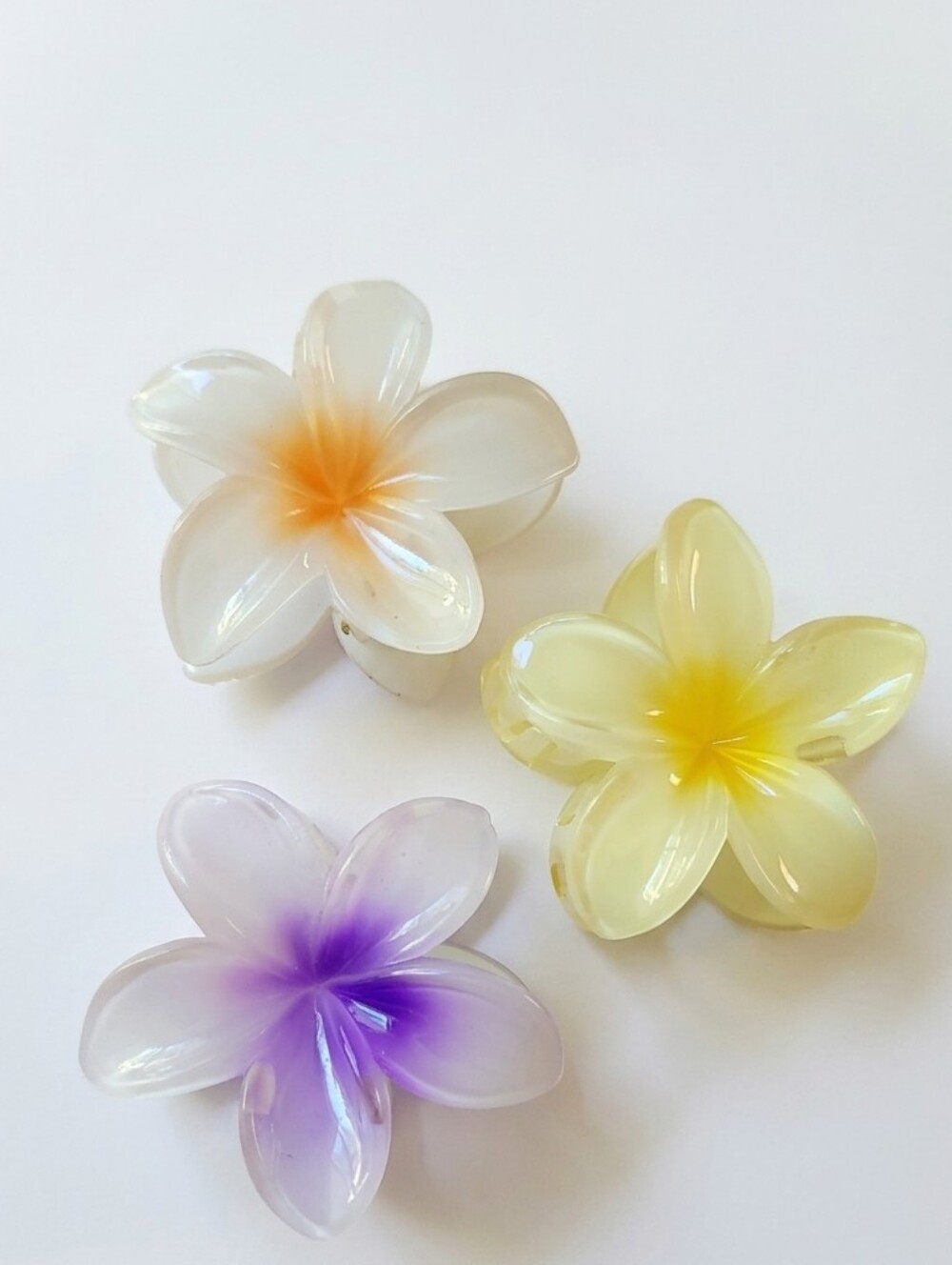 Hawaiian Flower Claw Clips Set Of 3 NWOT